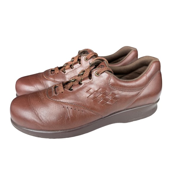 SAS High Street-Y Sneaker Lace Up Perforated Leather Low‎ Top Brown Size 7 - Picture 1 of 11